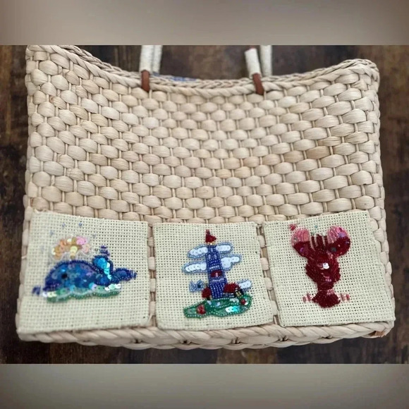 Quacker Factory | seaside, sequin, straw, shoulder bag. - Picture 2 of 12
